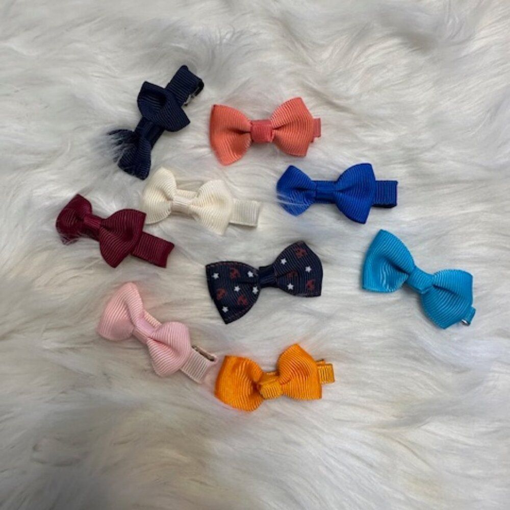 Bundle (9) Variety of 1 1/2" Mini Bow Tie Bows B8181 Handmade Boutique
